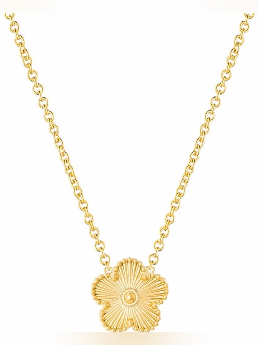 Gold Plated Floral Pendant Necklace